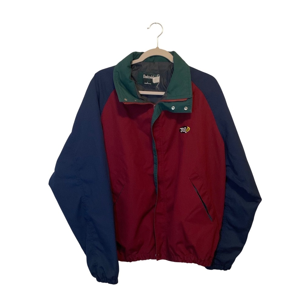 Dunbrooke Vintage Colorblock‎ Windbreaker Jacket Mens Large Burgundy Navy Green